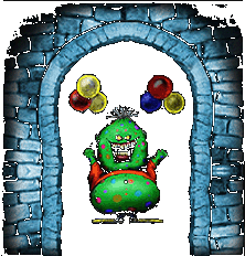 Balloon Boy — bloated monster covered in colorful balloons and pustules.